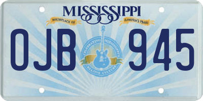 MS license plate OJB945