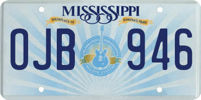 MS license plate OJB946
