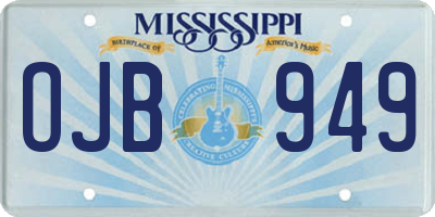MS license plate OJB949