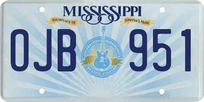 MS license plate OJB951