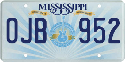 MS license plate OJB952