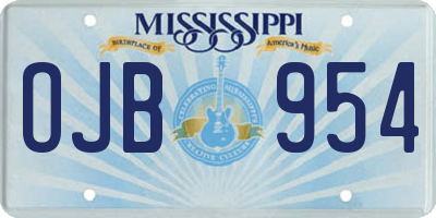 MS license plate OJB954