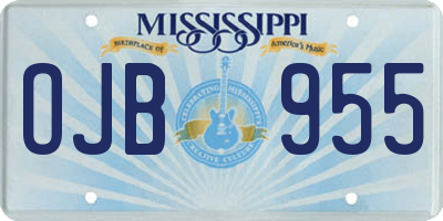 MS license plate OJB955