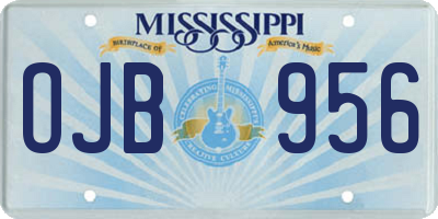 MS license plate OJB956