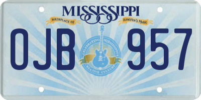 MS license plate OJB957