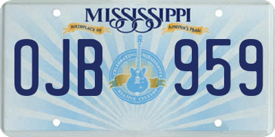 MS license plate OJB959