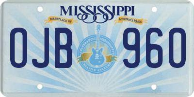 MS license plate OJB960