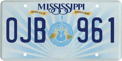 MS license plate OJB961