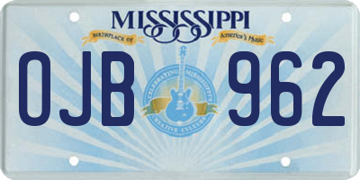 MS license plate OJB962