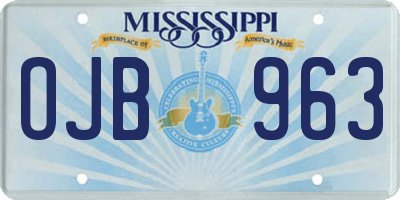 MS license plate OJB963