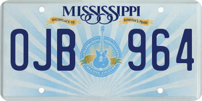 MS license plate OJB964