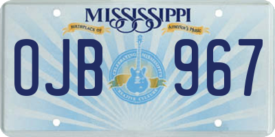 MS license plate OJB967