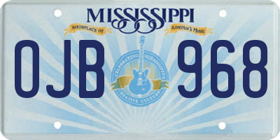MS license plate OJB968