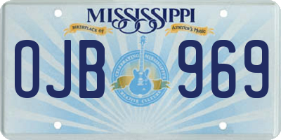 MS license plate OJB969