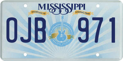 MS license plate OJB971