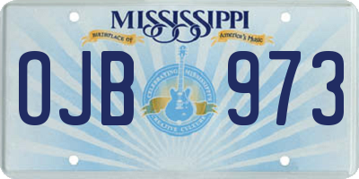 MS license plate OJB973
