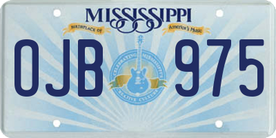 MS license plate OJB975