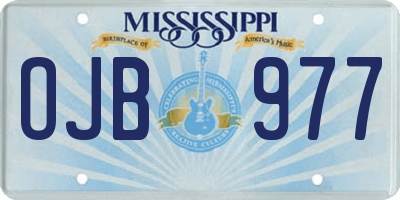 MS license plate OJB977