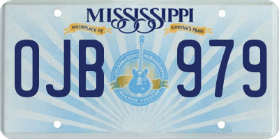 MS license plate OJB979