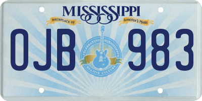 MS license plate OJB983