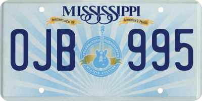 MS license plate OJB995