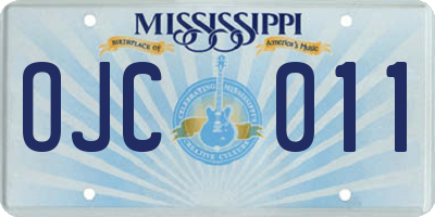 MS license plate OJC011