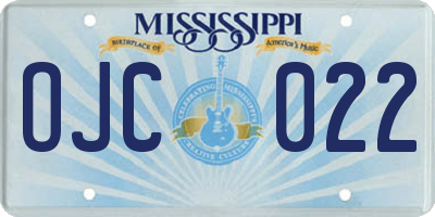 MS license plate OJC022