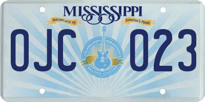 MS license plate OJC023