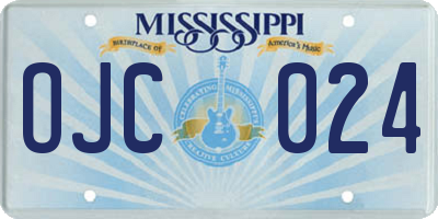 MS license plate OJC024