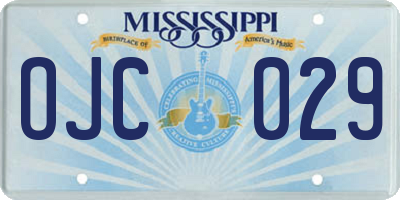 MS license plate OJC029