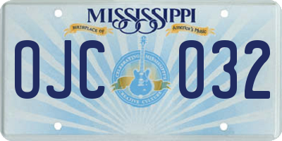 MS license plate OJC032