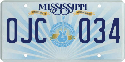 MS license plate OJC034