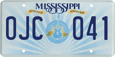MS license plate OJC041