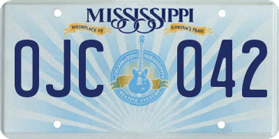 MS license plate OJC042
