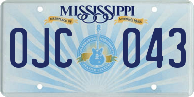 MS license plate OJC043