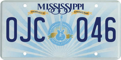 MS license plate OJC046