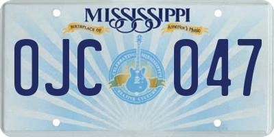 MS license plate OJC047