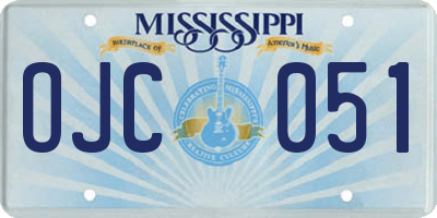 MS license plate OJC051