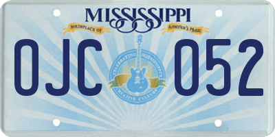 MS license plate OJC052