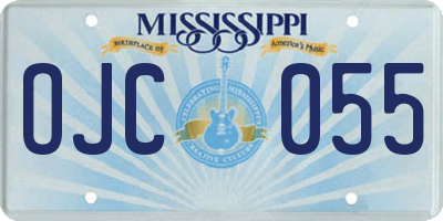 MS license plate OJC055