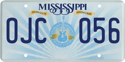 MS license plate OJC056