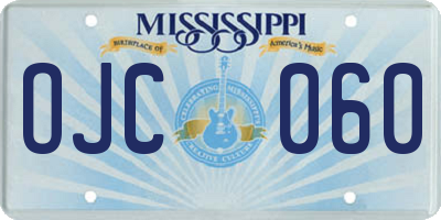 MS license plate OJC060