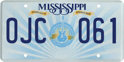 MS license plate OJC061