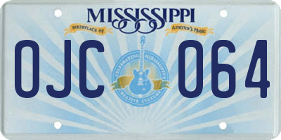 MS license plate OJC064