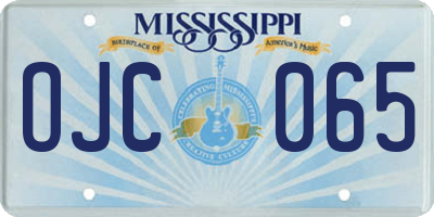 MS license plate OJC065