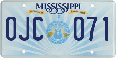 MS license plate OJC071