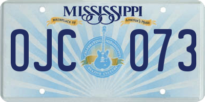 MS license plate OJC073