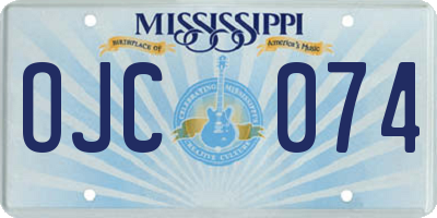 MS license plate OJC074