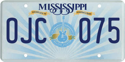 MS license plate OJC075