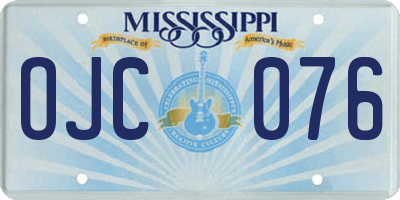 MS license plate OJC076